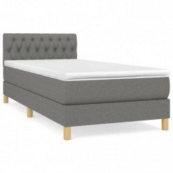 Boxspringbett mit Matratze Dunkelgrau 90x190 cm Stoff