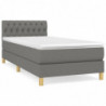 Boxspringbett mit Matratze Dunkelgrau 90x190 cm Stoff