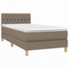 Boxspringbett mit Matratze Taupe 90x200 cm Stoff