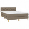 Boxspringbett mit Matratze Taupe 140x200 cm Stoff