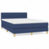 Boxspringbett mit Matratze Blau 140x200 cm Stoff