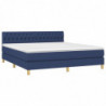 Boxspringbett mit Matratze Blau 180x200 cm Stoff