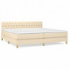 Boxspringbett mit Matratze Creme 200x200 cm Stoff