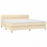 Boxspringbett mit Matratze Creme 200x200 cm Stoff