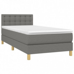 Boxspringbett mit Matratze Dunkelgrau 90x190 cm Stoff