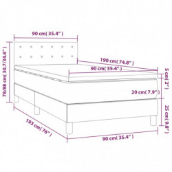 Boxspringbett mit Matratze Dunkelgrau 90x190 cm Stoff