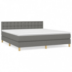 Boxspringbett mit Matratze Dunkelgrau 180x200 cm Stoff