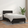 Boxspringbett mit Matratze Schwarz 90x200 cm Kunstleder