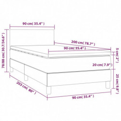 Boxspringbett mit Matratze Braun 90x200 cm Kunstleder