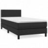 Boxspringbett mit Matratze Schwarz 80x200 cm Kunstleder