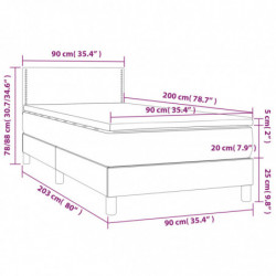 Boxspringbett mit Matratze Braun 90x200 cm Kunstleder