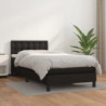 Boxspringbett mit Matratze Schwarz 80x200 cm Kunstleder