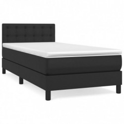 Boxspringbett mit Matratze Schwarz 80x200 cm Kunstleder