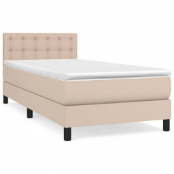 Boxspringbett mit Matratze Cappuccino-Braun 80x200cm Kunstleder