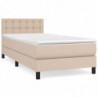 Boxspringbett mit Matratze Cappuccino-Braun 90x200cm Kunstleder