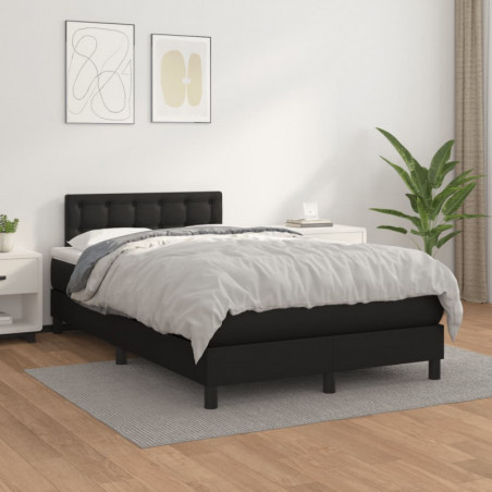 Boxspringbett mit Matratze Schwarz 120x200 cm Kunstleder