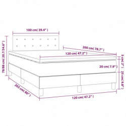 Boxspringbett mit Matratze Weiß 120x200 cm Kunstleder