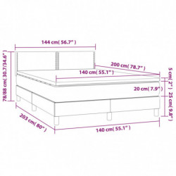 Boxspringbett mit Matratze Dunkelgrau 140x200 cm Samt