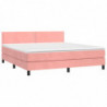 Boxspringbett mit Matratze Rosa 180x200 cm Samt