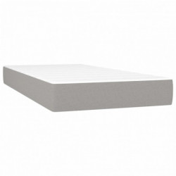 Boxspringbett mit Matratze Hellgrau 90x200 cm Samt