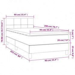 Boxspringbett mit Matratze Hellgrau 90x200 cm Samt