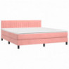 Boxspringbett mit Matratze Rosa 160x200 cm Samt