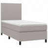 Boxspringbett mit Matratze Hellgrau 90x200 cm Stoff