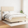 Boxspringbett mit Matratze Creme 140x190 cm Stoff