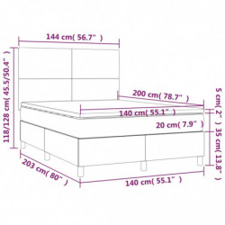 Boxspringbett mit Matratze Hellgrau 140x200 cm Stoff