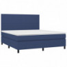 Boxspringbett mit Matratze Blau 160x200 cm Stoff