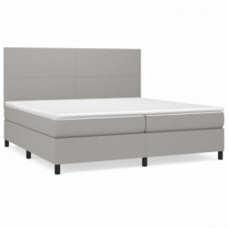 Boxspringbett mit Matratze Hellgrau 200x200 cm Stoff