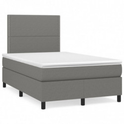 Boxspringbett mit Matratze Dunkelgrau 120x200 cm Stoff