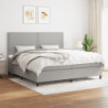 Boxspringbett mit Matratze Hellgrau 200x200 cm Stoff