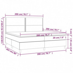 Boxspringbett mit Matratze Hellgrau 200x200 cm Stoff