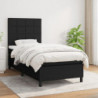 Boxspringbett mit Matratze Schwarz 90x200 cm Stoff