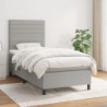 Boxspringbett mit Matratze Hellgrau 90x200 cm Stoff