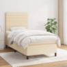 Boxspringbett mit Matratze Creme 100x200 cm Stoff