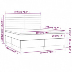 Boxspringbett mit Matratze Hellgrau 180x200 cm Stoff