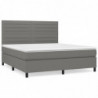 Boxspringbett mit Matratze Dunkelgrau 180x200 cm Stoff