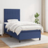 Boxspringbett mit Matratze Blau 90x200 cm Stoff