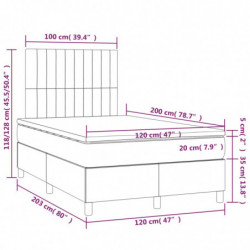 Boxspringbett mit Matratze Schwarz 120x200 cm Stoff