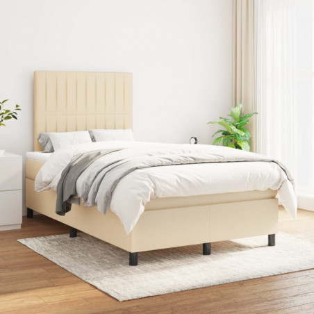 Boxspringbett mit Matratze Creme 120x200 cm Stoff