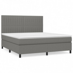 Boxspringbett mit Matratze Dunkelgrau 160x200 cm Stoff