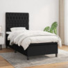 Boxspringbett mit Matratze Schwarz 90x200 cm Stoff