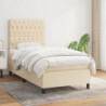 Boxspringbett mit Matratze Creme 100x200 cm Stoff