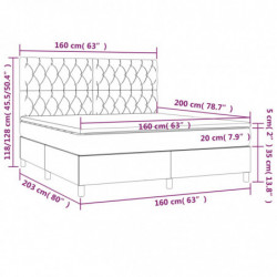 Boxspringbett mit Matratze Dunkelgrau 160x200 cm Stoff