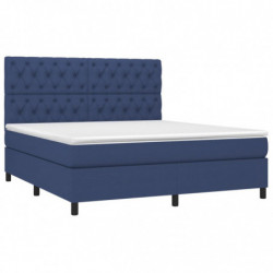 Boxspringbett mit Matratze Blau 160x200 cm Stoff