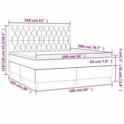 Boxspringbett mit Matratze Blau 160x200 cm Stoff