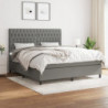 Boxspringbett mit Matratze Dunkelgrau 180x200 cm Stoff