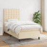 Boxspringbett mit Matratze Creme 90x200 cm Stoff